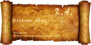 Kintner Alex névjegykártya