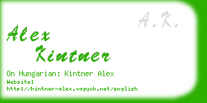 alex kintner business card